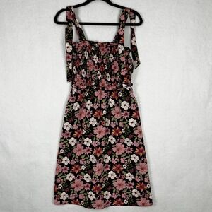 Lily Rose Womens M Floral Estilo Dress Square Neck Ruched Bodice 90s Y2K